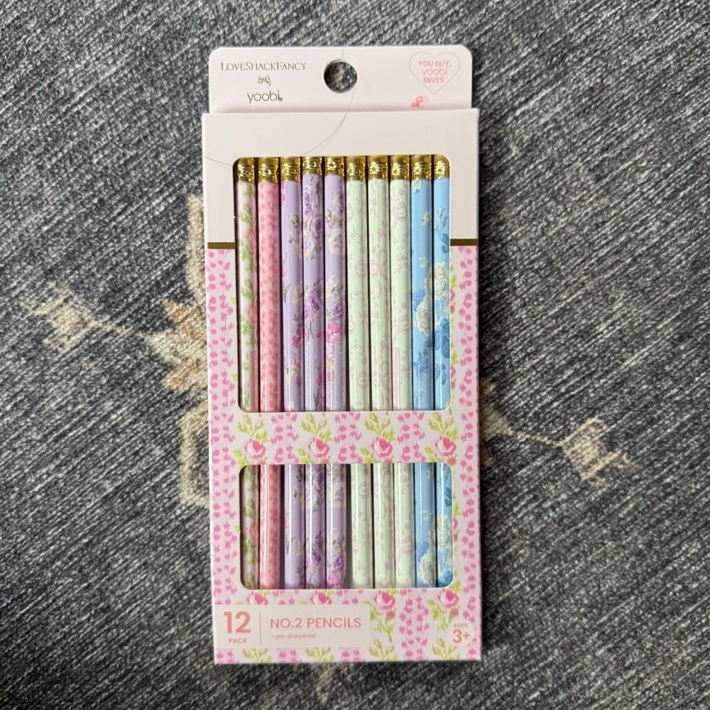 Love Shack Fancy Yoobi No 2 Pencil 12pk Pastel Floral Coquette School Target NEW